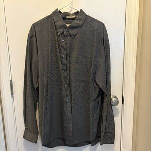 Eddie Bauer Black micro pattern long sleeve shirt Mens XL